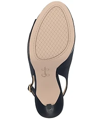 Jessica Simpson Sibilla Sateen Slingback Peep Toe Platform Pumps