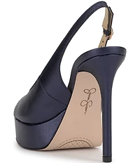 Jessica Simpson Sibilla Textured Slingback Peep Toe Platform Pumps