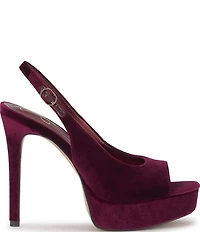Jessica Simpson Sibilla Velvet Slingback Peep Toe Platform Pumps