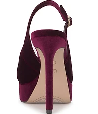 Jessica Simpson Sibilla Velvet Slingback Peep Toe Platform Pumps