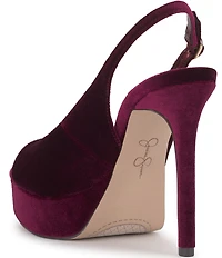 Jessica Simpson Sibilla Velvet Slingback Peep Toe Platform Pumps