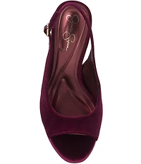 Jessica Simpson Sibilla Velvet Slingback Peep Toe Platform Pumps