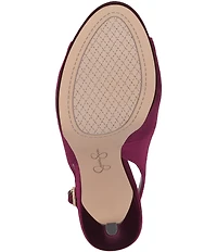 Jessica Simpson Sibilla Velvet Slingback Peep Toe Platform Pumps
