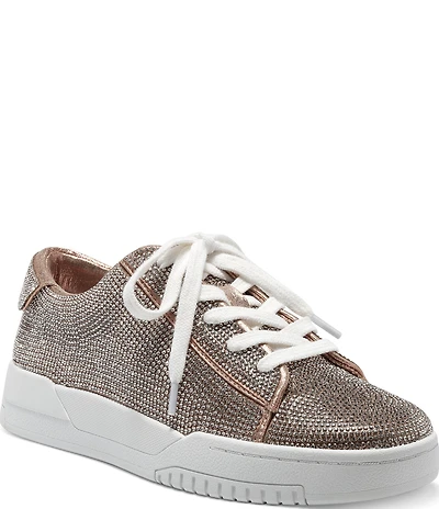 Jessica Simpson Silesta Rhinestone Embellished Lace Up Platform Sneakers