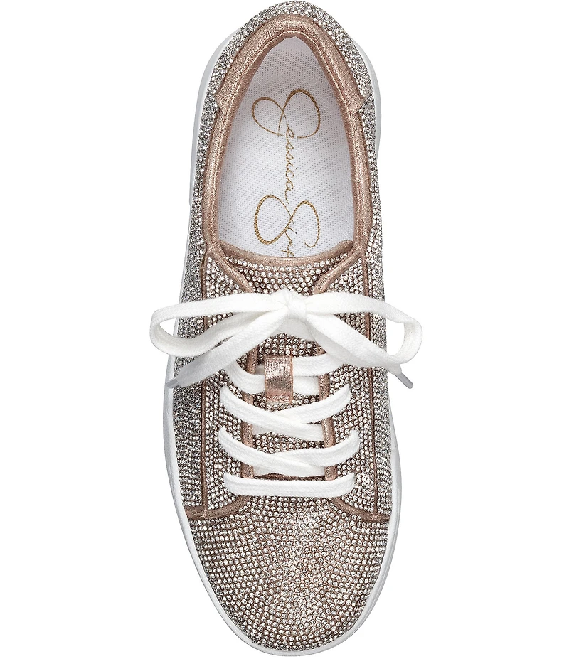 Jessica Simpson Silesta Rhinestone Embellished Lace Up Platform Sneakers