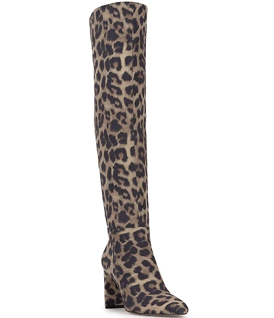 Jessica Simpson Simmona Leopard Print Over the Knee Boots