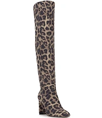 Jessica Simpson Simmona Leopard Print Over the Knee Boots