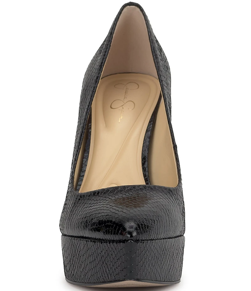 Jessica Simpson Sinelia Snake Embossed Platform Pumps