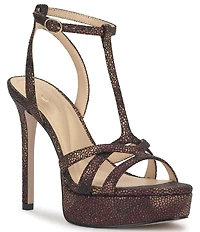 Jessica Simpson Sippete Embossed T-Strap Platform Dress Sandals
