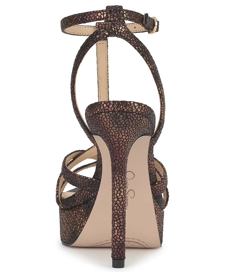 Jessica Simpson Sippete Embossed T-Strap Platform Dress Sandals