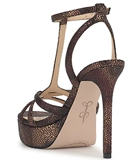 Jessica Simpson Sippete Embossed T-Strap Platform Dress Sandals