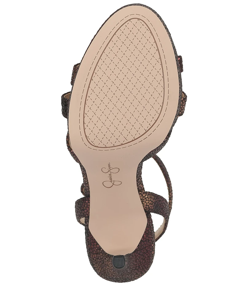 Jessica Simpson Sippete Embossed T-Strap Platform Dress Sandals