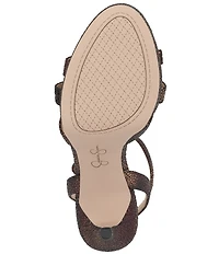 Jessica Simpson Sippete Embossed T-Strap Platform Dress Sandals