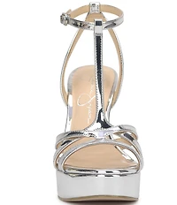 Jessica Simpson Sippete Patent T-Strap Platform Dress Sandals
