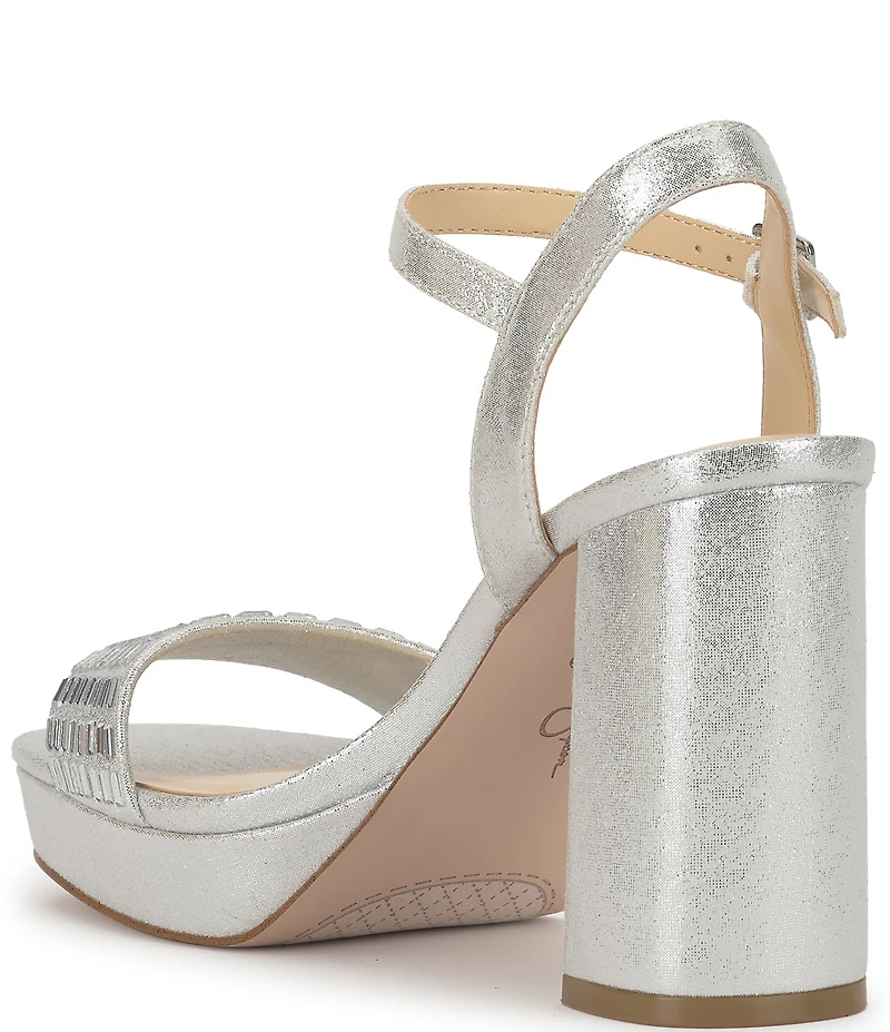 Jessica Simpson Skilia Baguette Rhinestone Platform Dress Sandals