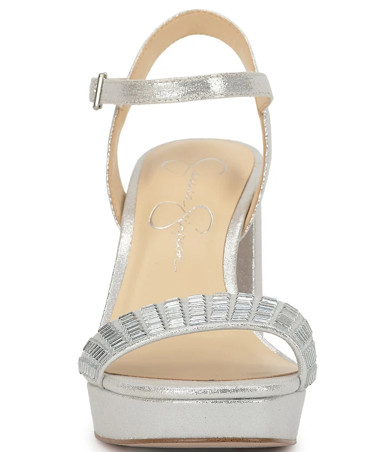 Jessica Simpson Skilia Baguette Rhinestone Platform Dress Sandals