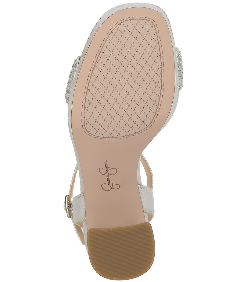 Jessica Simpson Skilia Baguette Rhinestone Platform Dress Sandals