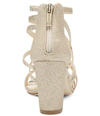 Jessica Simpson Stassey Glitter Strappy Block Heel Sandals