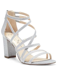 Jessica Simpson Stassey Glitter Strappy Block Heel Sandals