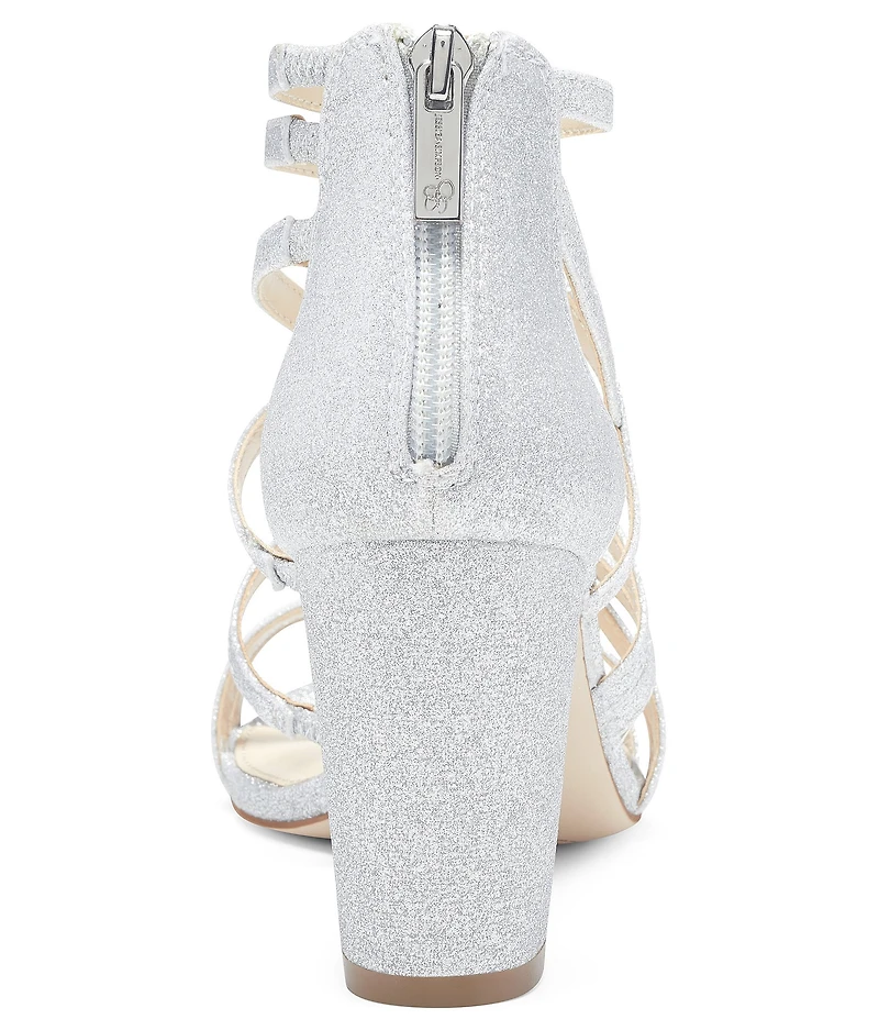 Jessica Simpson Stassey Glitter Strappy Block Heel Sandals