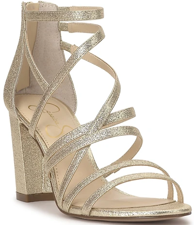 Jessica Simpson Stassey Shimmer Strappy Block Heel Sandals