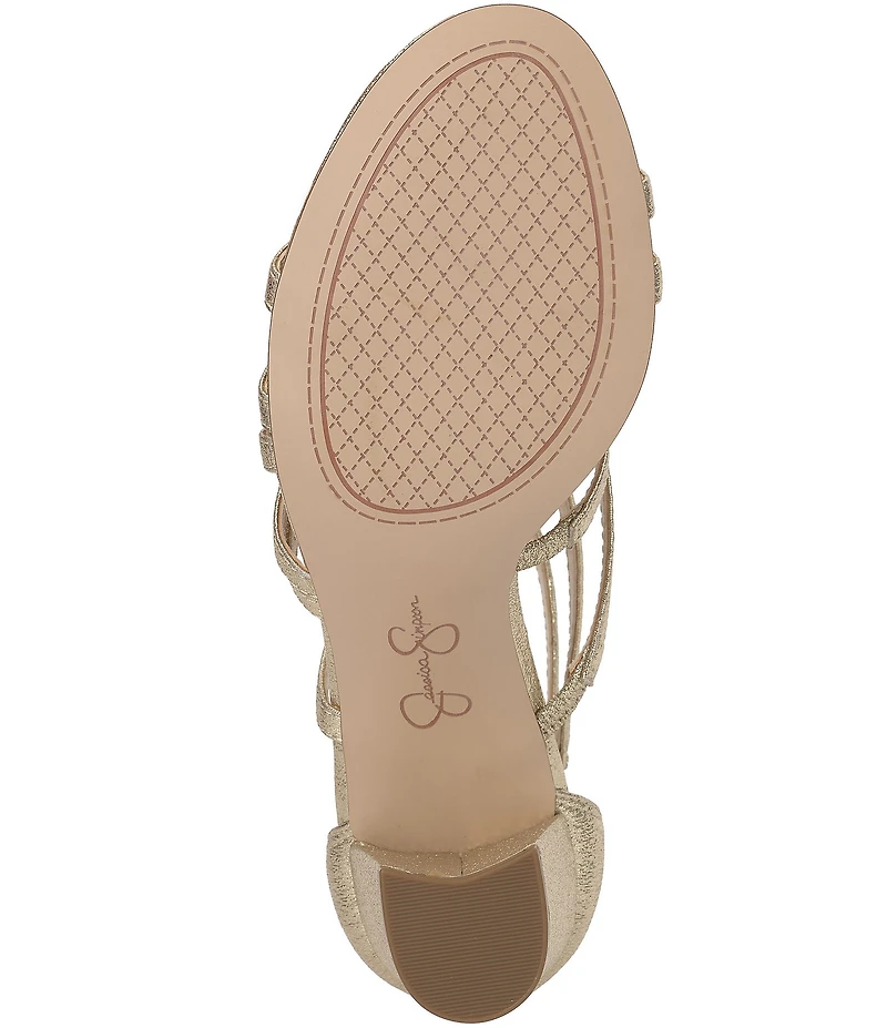 Jessica Simpson Stassey Shimmer Strappy Block Heel Sandals