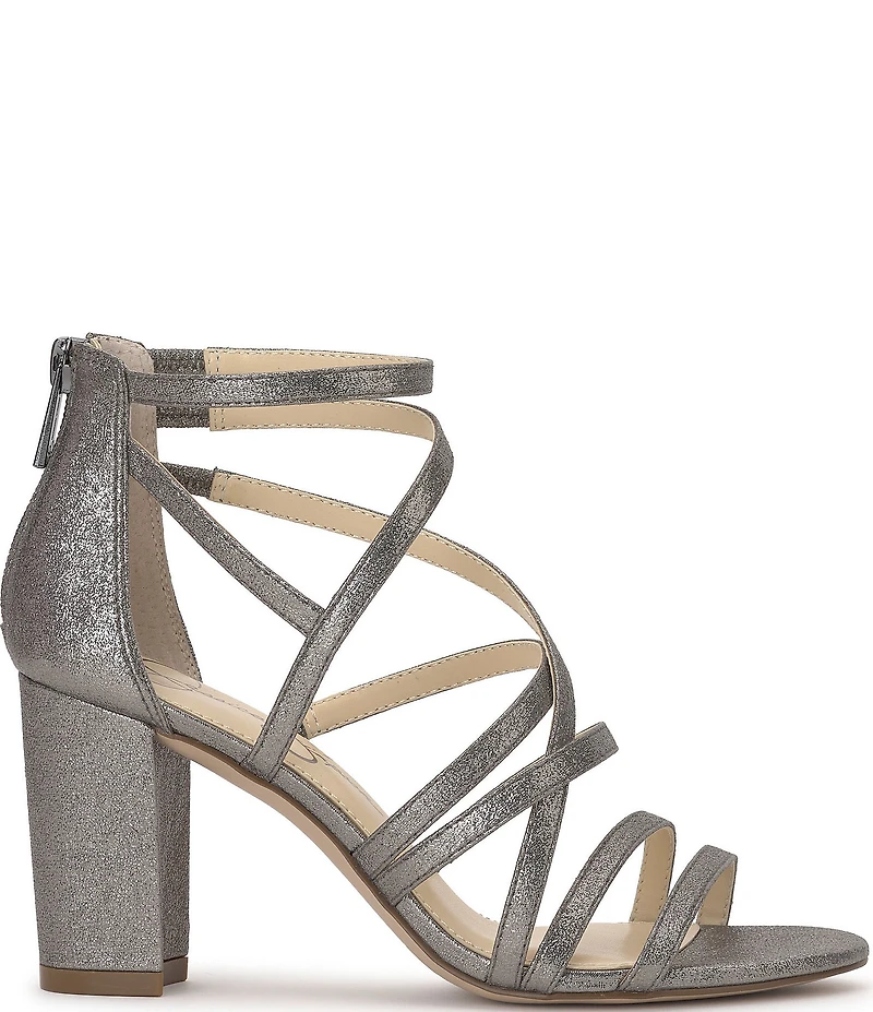 Jessica Simpson Stassey Shimmer Strappy Block Heel Sandals