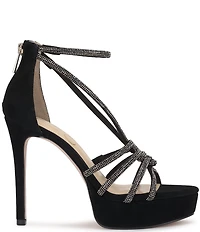 Jessica Simpson Suvrie Suede Rhinestone Strappy Platform Dress Sandals