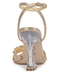 Jessica Simpson Suzetea Jewel Ornament Sculptural Clear Heel Dress Sandals