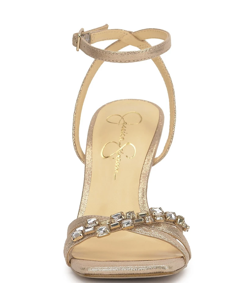Jessica Simpson Suzetea Jewel Ornament Sculptural Clear Heel Dress Sandals