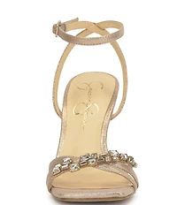 Jessica Simpson Suzetea Jewel Ornament Sculptural Clear Heel Dress Sandals