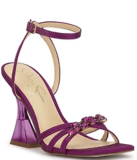 Jessica Simpson Suzetea Jewel Ornament Sculptural Clear Heel Dress Sandals