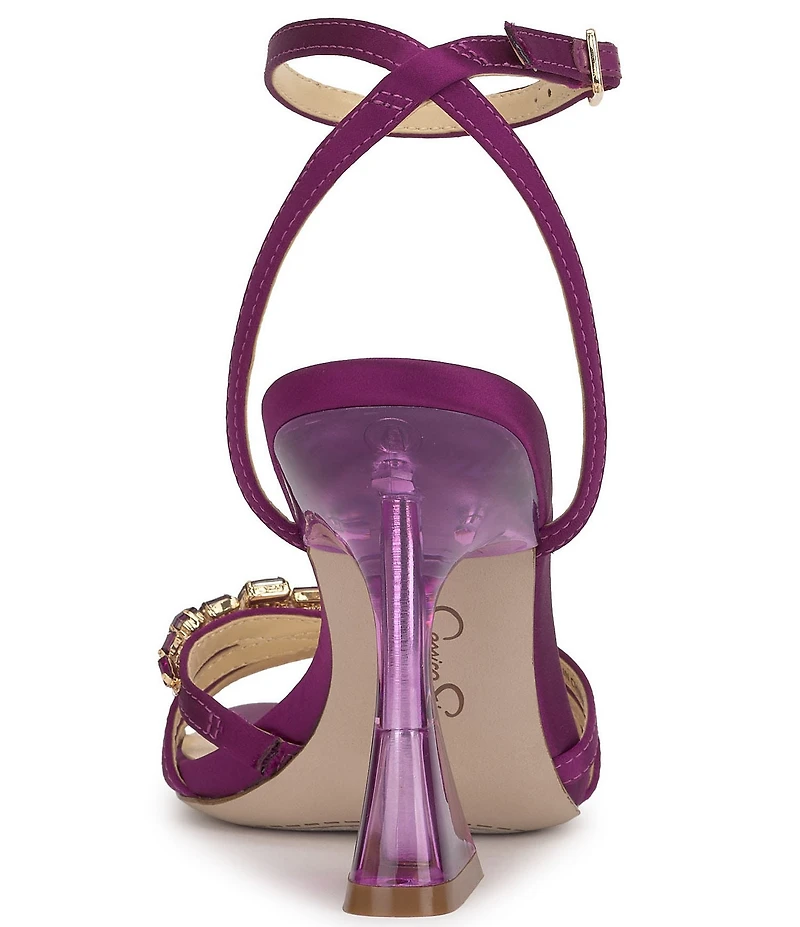 Jessica Simpson Suzetea Jewel Ornament Sculptural Clear Heel Dress Sandals
