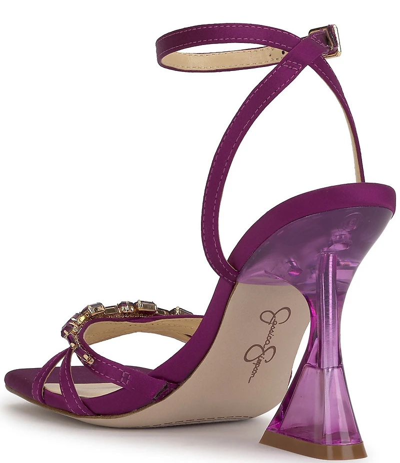 Jessica Simpson Suzetea Jewel Ornament Sculptural Clear Heel Dress Sandals