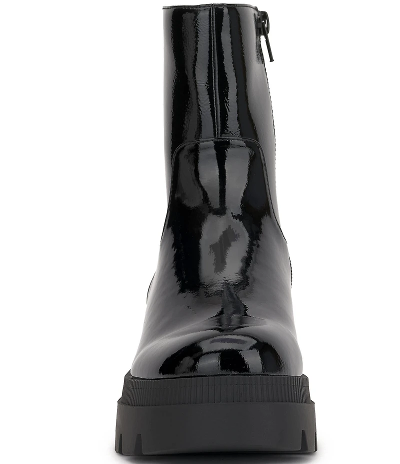 Jessica Simpson Ulalie Patent Faux Leather Lugged Booties
