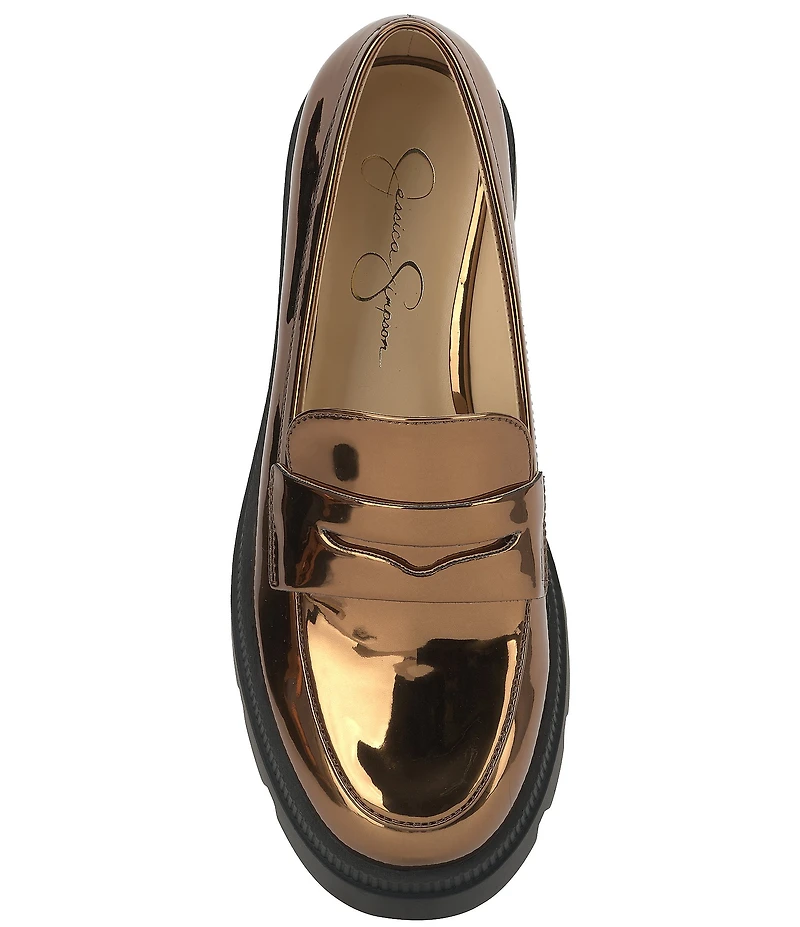 Jessica Simpson Ullinia Metallic Platform Loafers