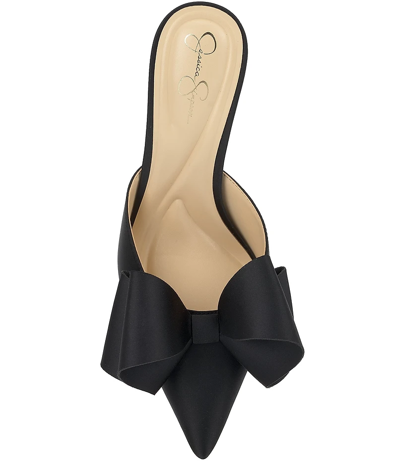 Jessica Simpson Valrin Satin Bow Dress Mules