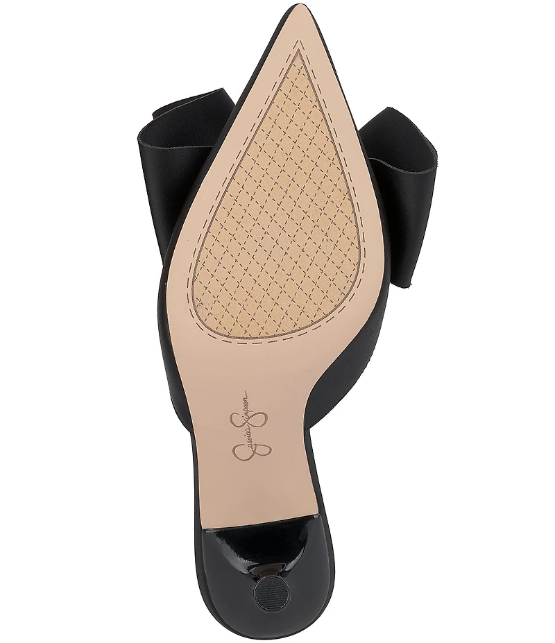 Jessica Simpson Valrin Satin Bow Dress Mules