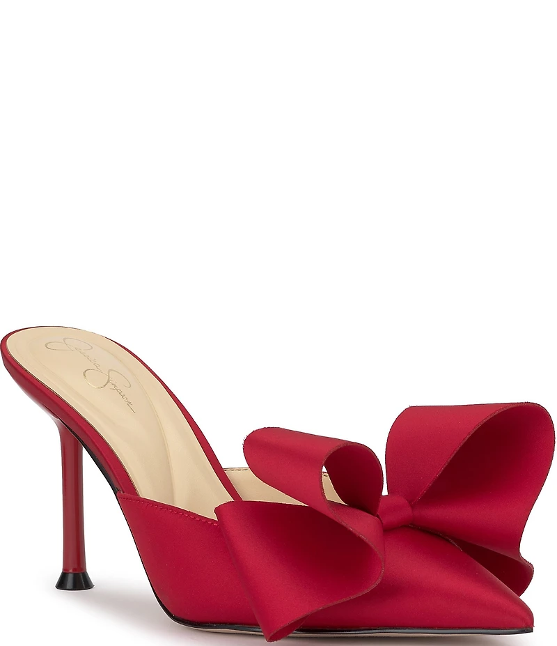Jessica Simpson Valrin Satin Bow Dress Mules