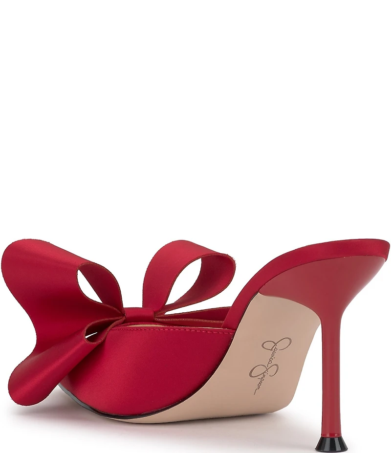 Jessica Simpson Valrin Satin Bow Dress Mules