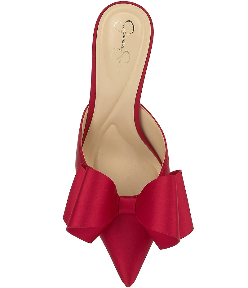 Jessica Simpson Valrin Satin Bow Dress Mules