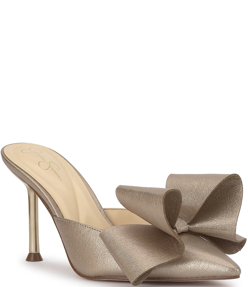 Jessica Simpson Valrin Textured Bow Dress Mules