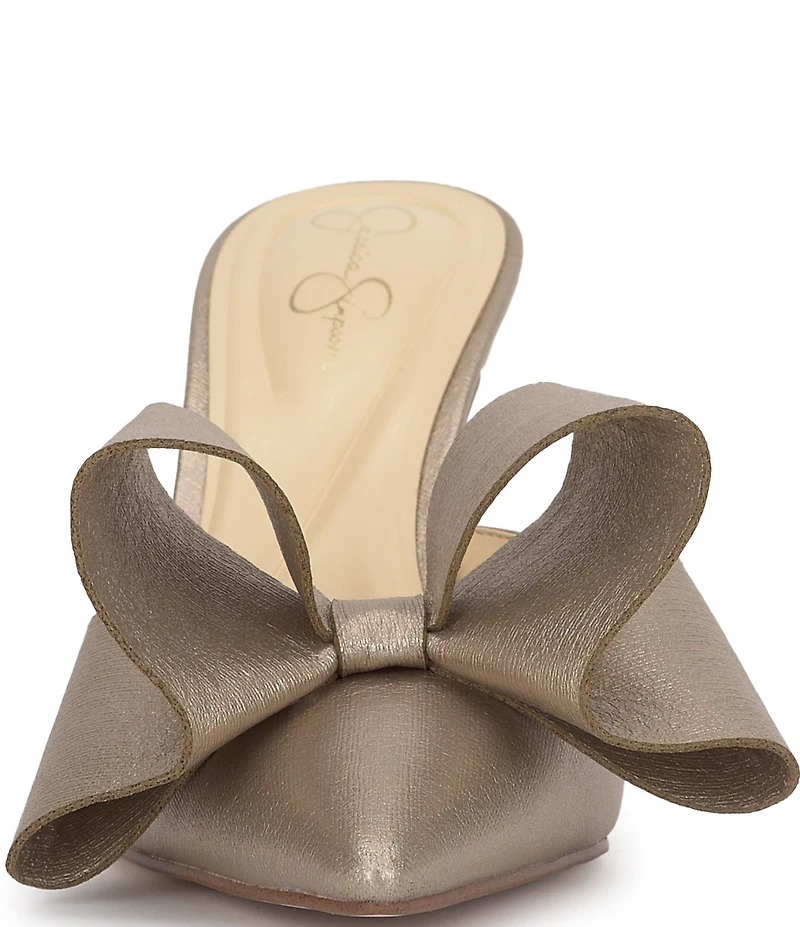 Jessica Simpson Valrin Textured Bow Dress Mules