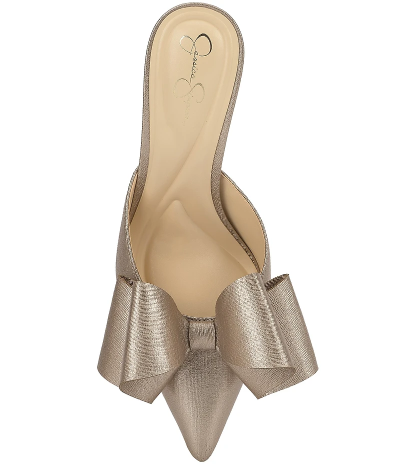Jessica Simpson Valrin Textured Bow Dress Mules
