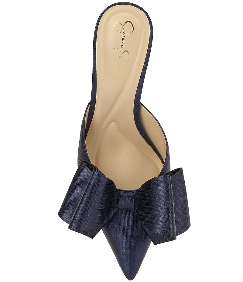 Jessica Simpson Valrin Textured Bow Dress Mules
