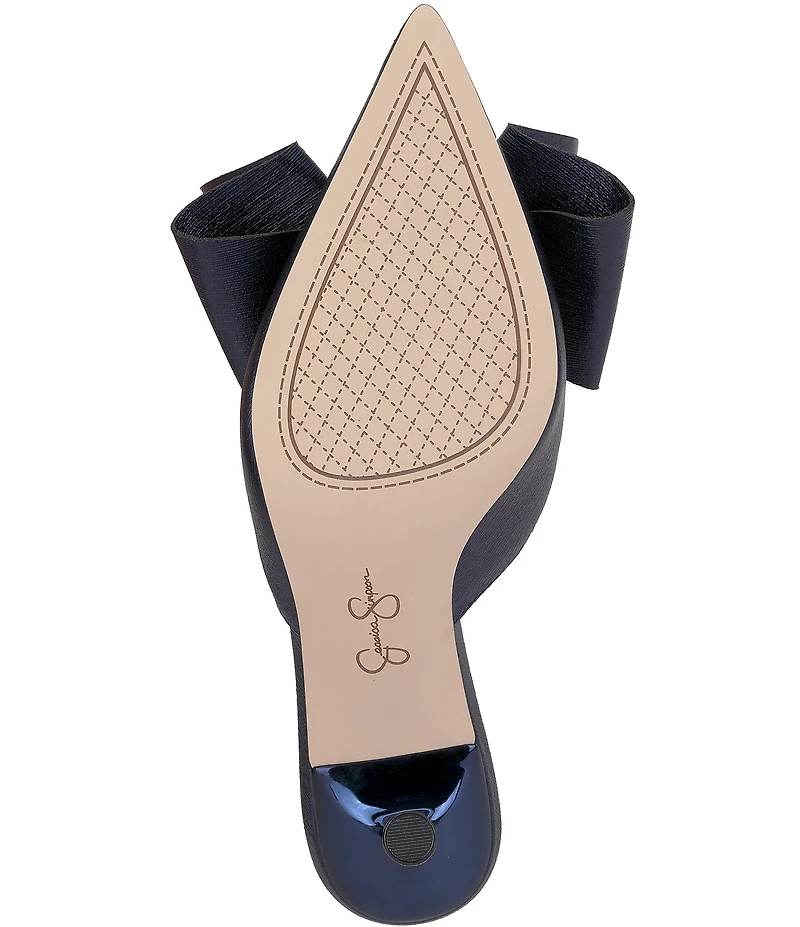 Jessica Simpson Valrin Textured Bow Dress Mules