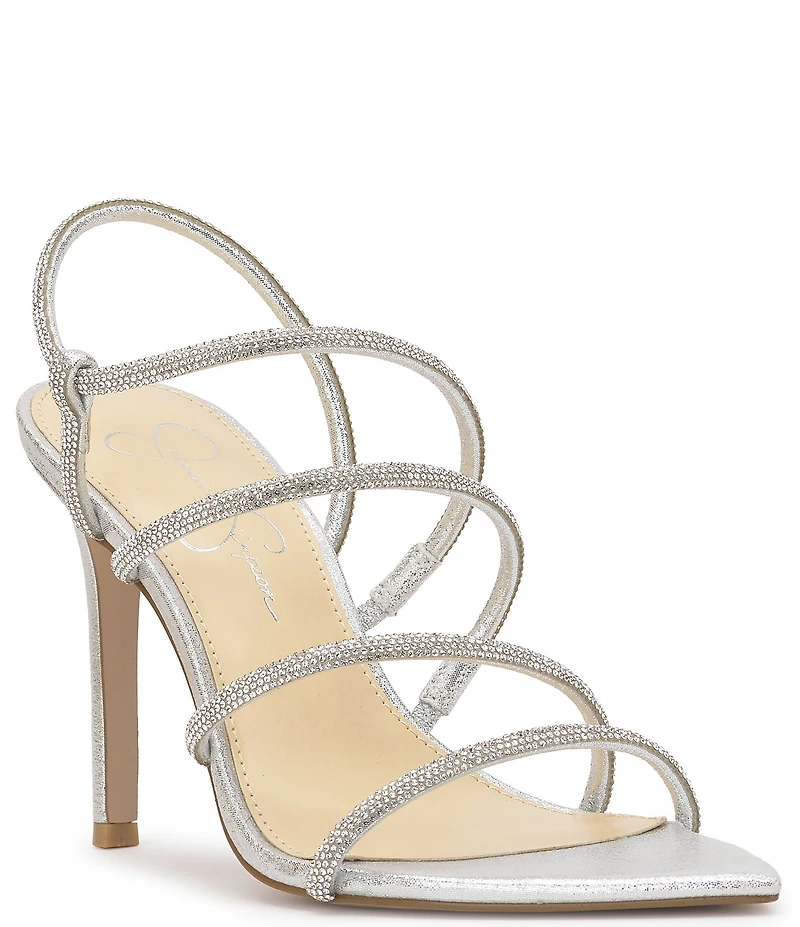 Jessica Simpson Vioreena Rhinestone Strappy Slingback Dress Sandals
