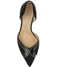 Jessica Simpson Vuley Suede Snake Embossed Trim d'Orsay Pumps