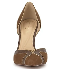 Jessica Simpson Vuley Suede Snake Embossed Trim d'Orsay Pumps
