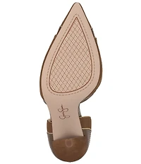 Jessica Simpson Vuley Suede Snake Embossed Trim d'Orsay Pumps